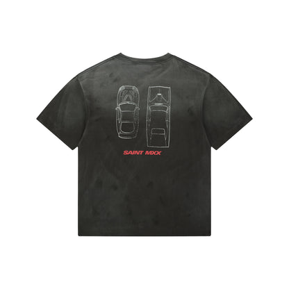 Saint Michael × Fast & Furious Logo Graphic T-Shirt – Washed Black