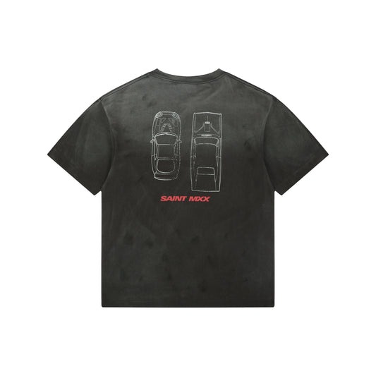Saint Michael × Fast & Furious Logo Graphic T-Shirt – Washed Black