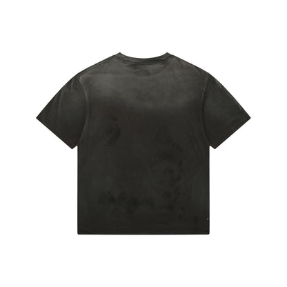 Saint Michael "The Almighty Saint" Retro Cartoon Graphic T-Shirt – Washed Black