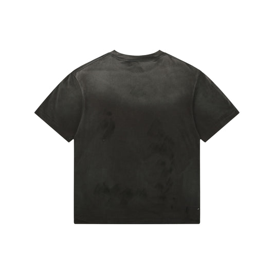 Saint Michael "The Almighty Saint" Retro Cartoon Graphic T-Shirt – Washed Black