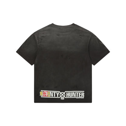 Saint Michael × Bounty Hunter "Sainty Hunter" Skull Crest Graphic T-Shirt – Washed Black