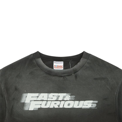 Saint Michael × Fast & Furious Logo Graphic T-Shirt – Washed Black