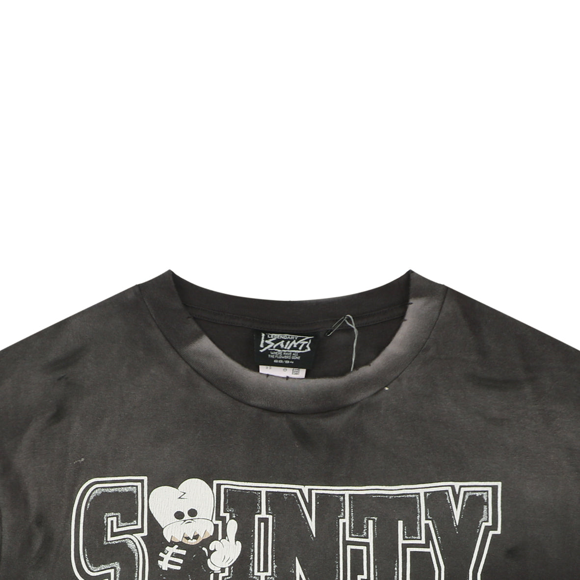 Saint Michael × Bounty Hunter "Sainty Hunter" Skull Crest Graphic T-Shirt – Washed Black