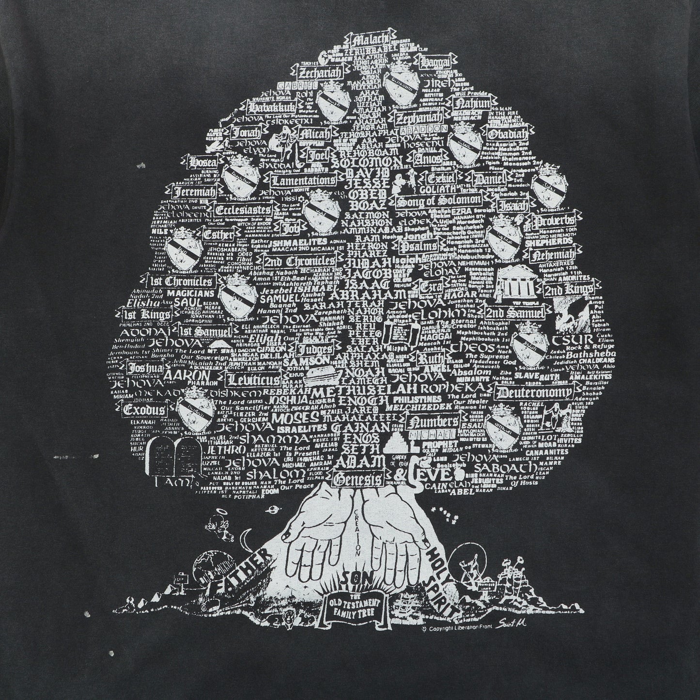 Saint Michael "Tree of Life" Typography Graphic T-Shirt – Washed Black