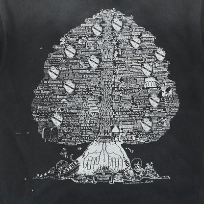 Saint Michael "Tree of Life" Typography Graphic T-Shirt – Washed Black