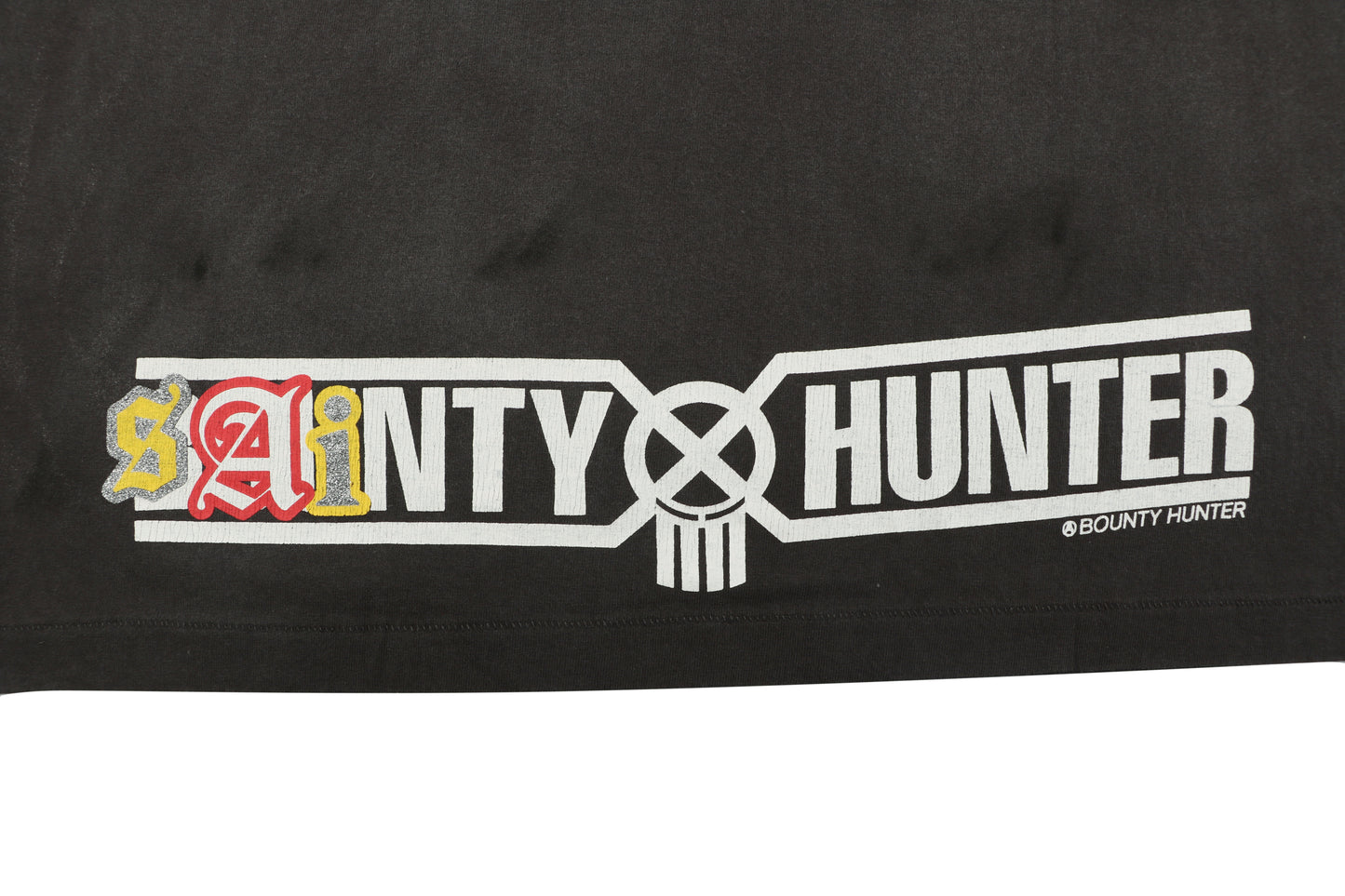 Saint Michael × Bounty Hunter "Sainty Hunter" Skull Crest Graphic T-Shirt – Washed Black