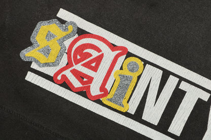 Saint Michael × Bounty Hunter "Sainty Hunter" Skull Crest Graphic T-Shirt – Washed Black