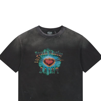 Saint Michael Dream Master Sacred Heart Graphic T-Shirt – Charcoal