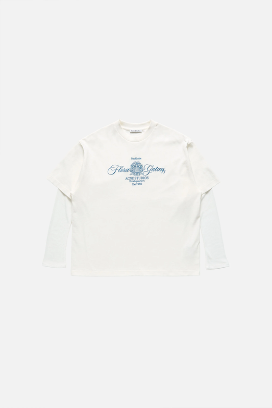 Acne Studios Off-White Embroidered Long-Sleeve T-Shirt