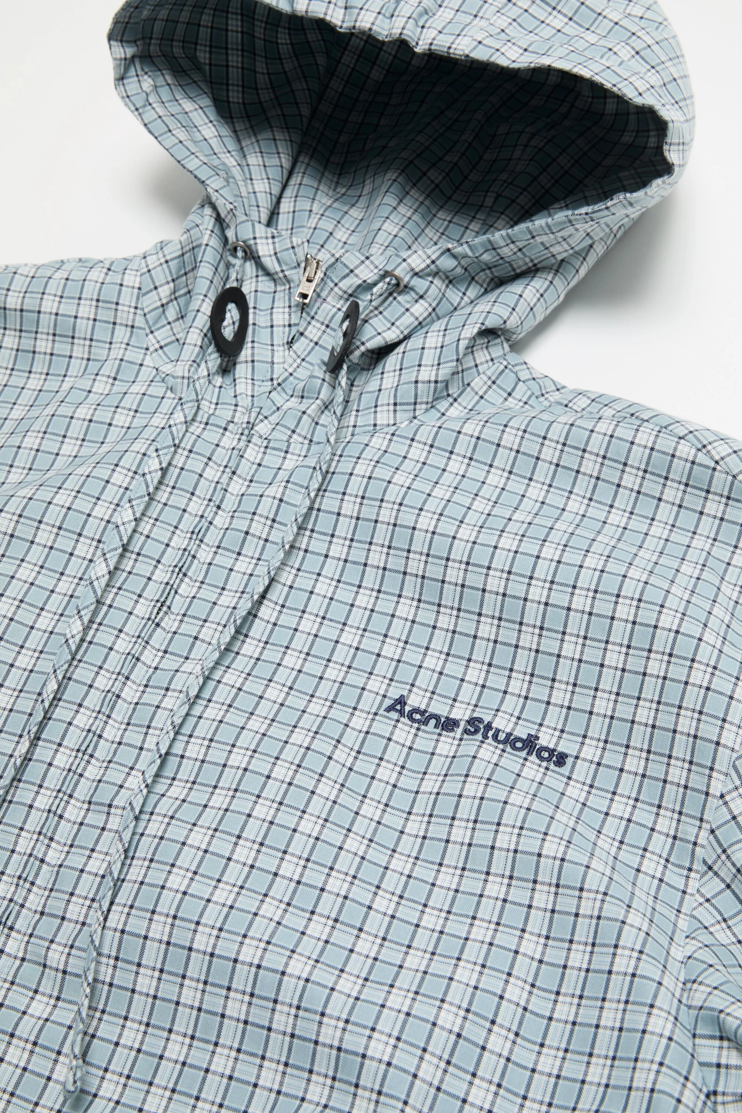 Acne Studios Hooded Check Jacket – Blue / White