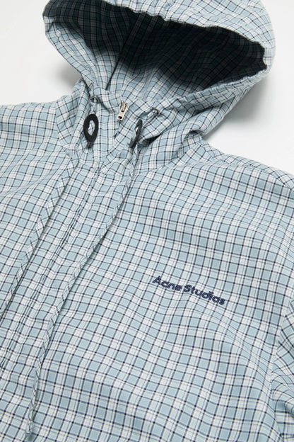 Acne Studios Hooded Check Jacket – Blue / White