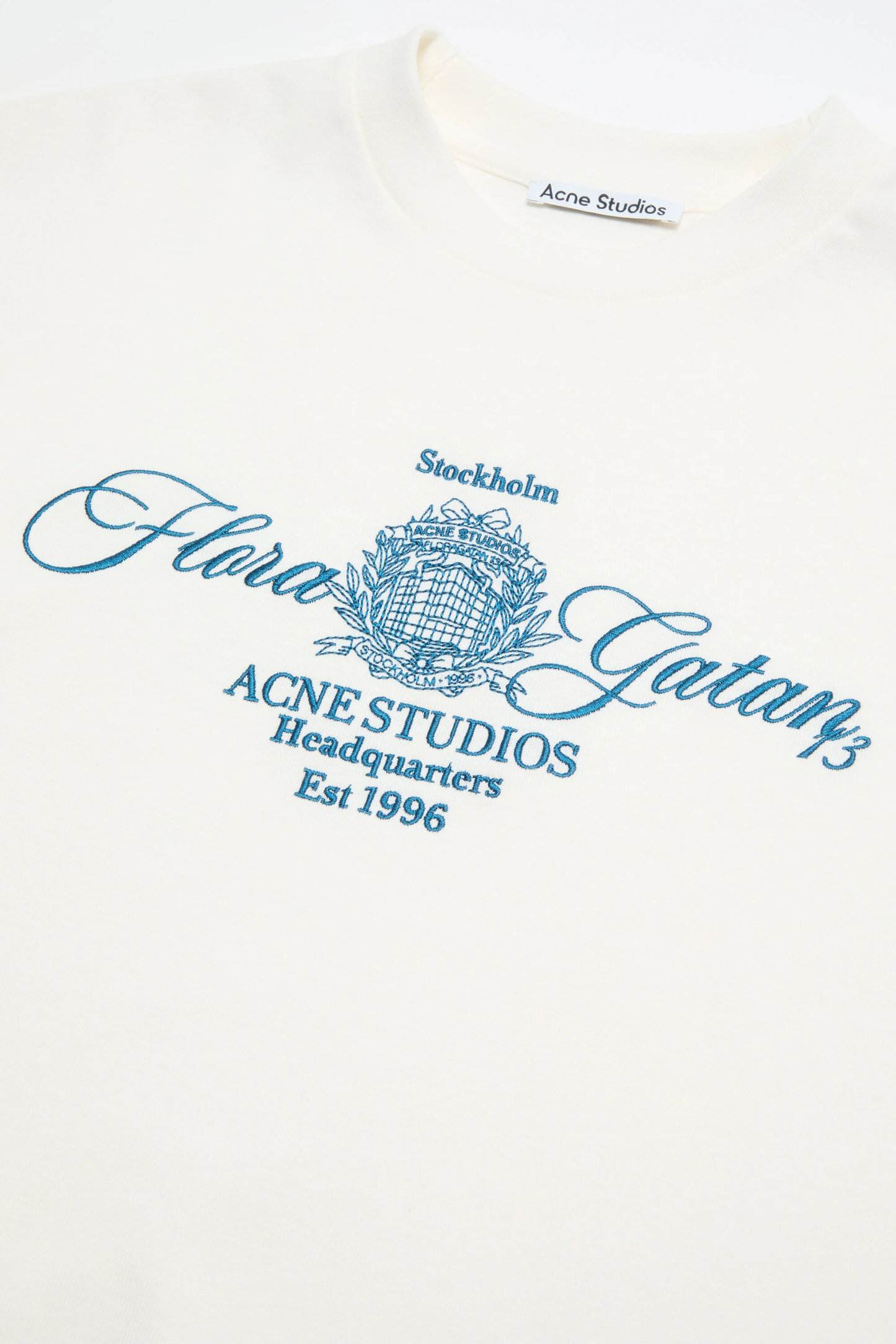 Acne Studios Off-White Embroidered Long-Sleeve T-Shirt