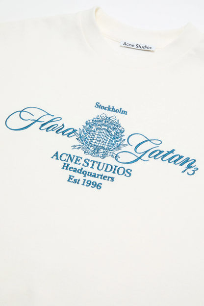 Acne Studios Off-White Embroidered Long-Sleeve T-Shirt