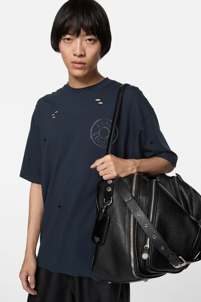 Acne Studios Exford Distressed Logo S/S T-Shirt – Navy