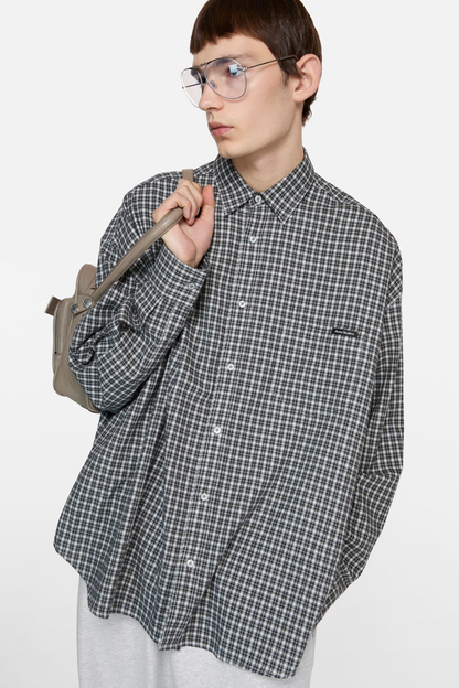 Acne Studios Flannel Button-Up Shirt – Black / White