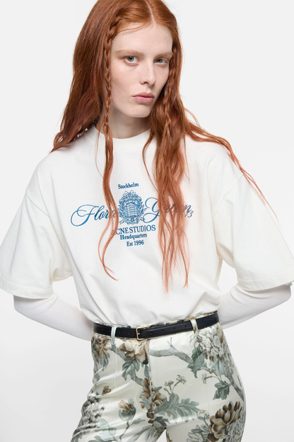 Acne Studios Off-White Embroidered Long-Sleeve T-Shirt