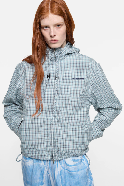 Acne Studios Hooded Check Jacket – Blue / White