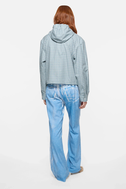 Acne Studios Hooded Check Jacket – Blue / White