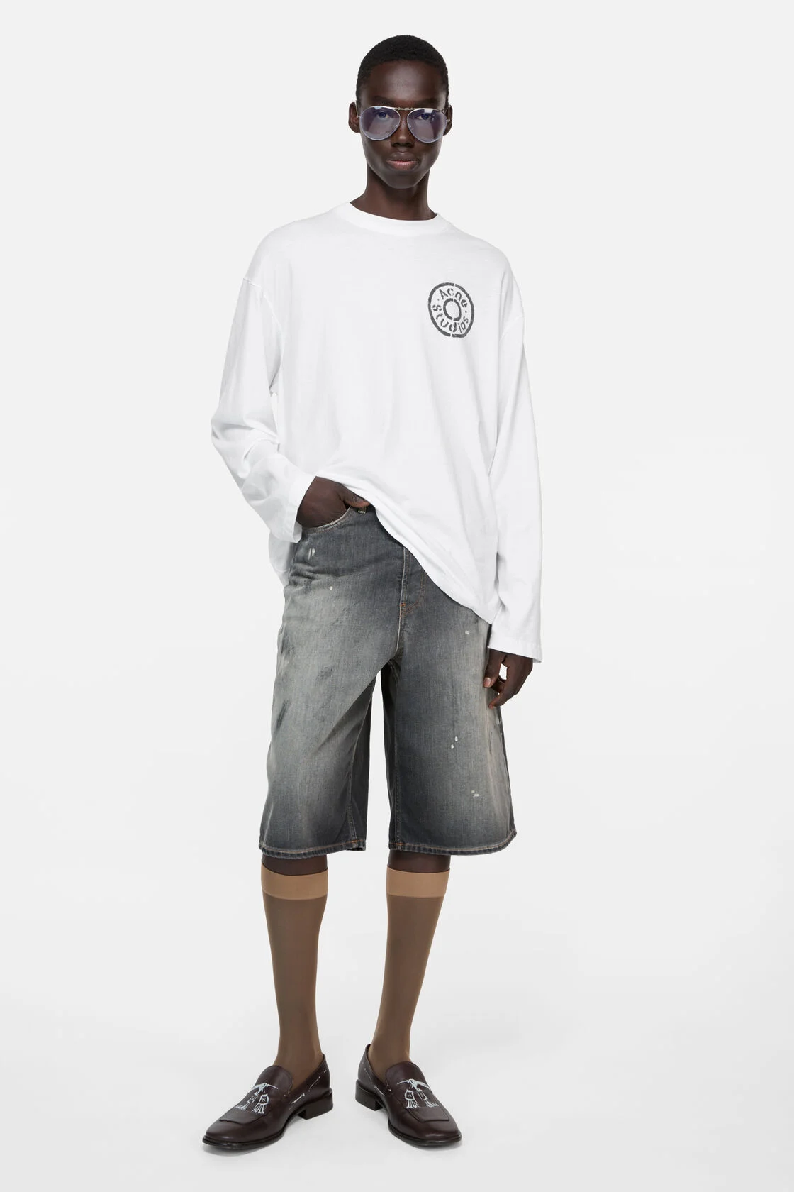 Acne Studios Logo Print Long-Sleeve T-Shirt