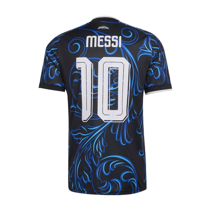 adidas Lionel Messi Argentina 2026 Away Jersey, Black/Lucid Blue, Asia Sizing KH3940