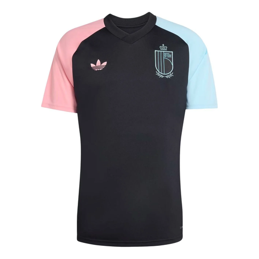 adidas Belgium 2026 Away Pre-Match Jersey, Black/Super Pop/Frozen Blue, Asia Sizing JY7642