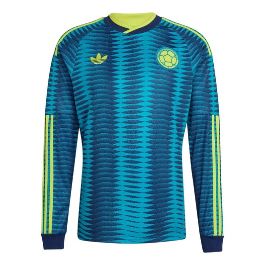 adidas Colombia 2026 Away Long Sleeve Jersey, Mystery Petrol/Team Navy Blue 2, Asia Sizing JZ8804