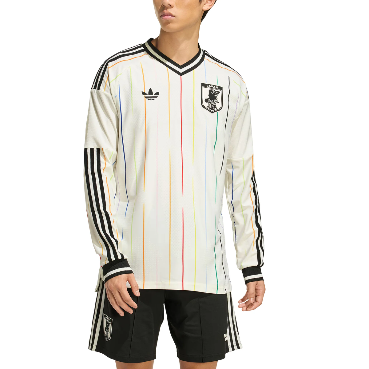Adidas Japan 26 Away Authentic Long-Sleeve Jersey, Off White & Black Asia Sizing JZ9698