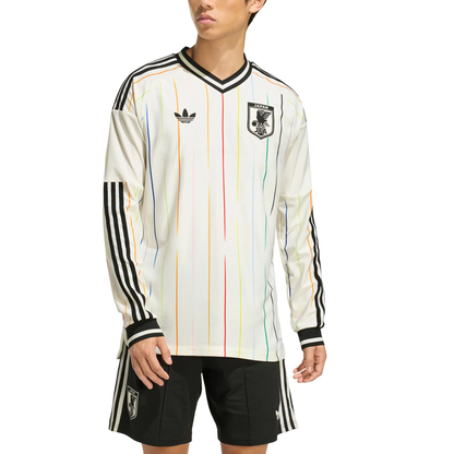 Adidas Japan 26 Away Authentic Long-Sleeve Jersey, Off White & Black Asia Sizing JZ9698