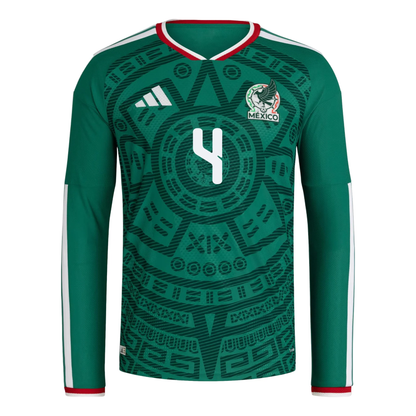 adidas Julian Alvarez Mexico 26 Home Authentic Long Sleeve Jersey, Bold Green, Asia Sizing KW7736