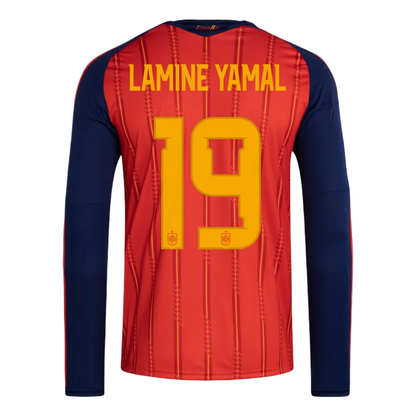adidas Lamine Yamal Spain 26 Home Long Sleeve Jersey, Vivid Red, Asia Sizing KW7713