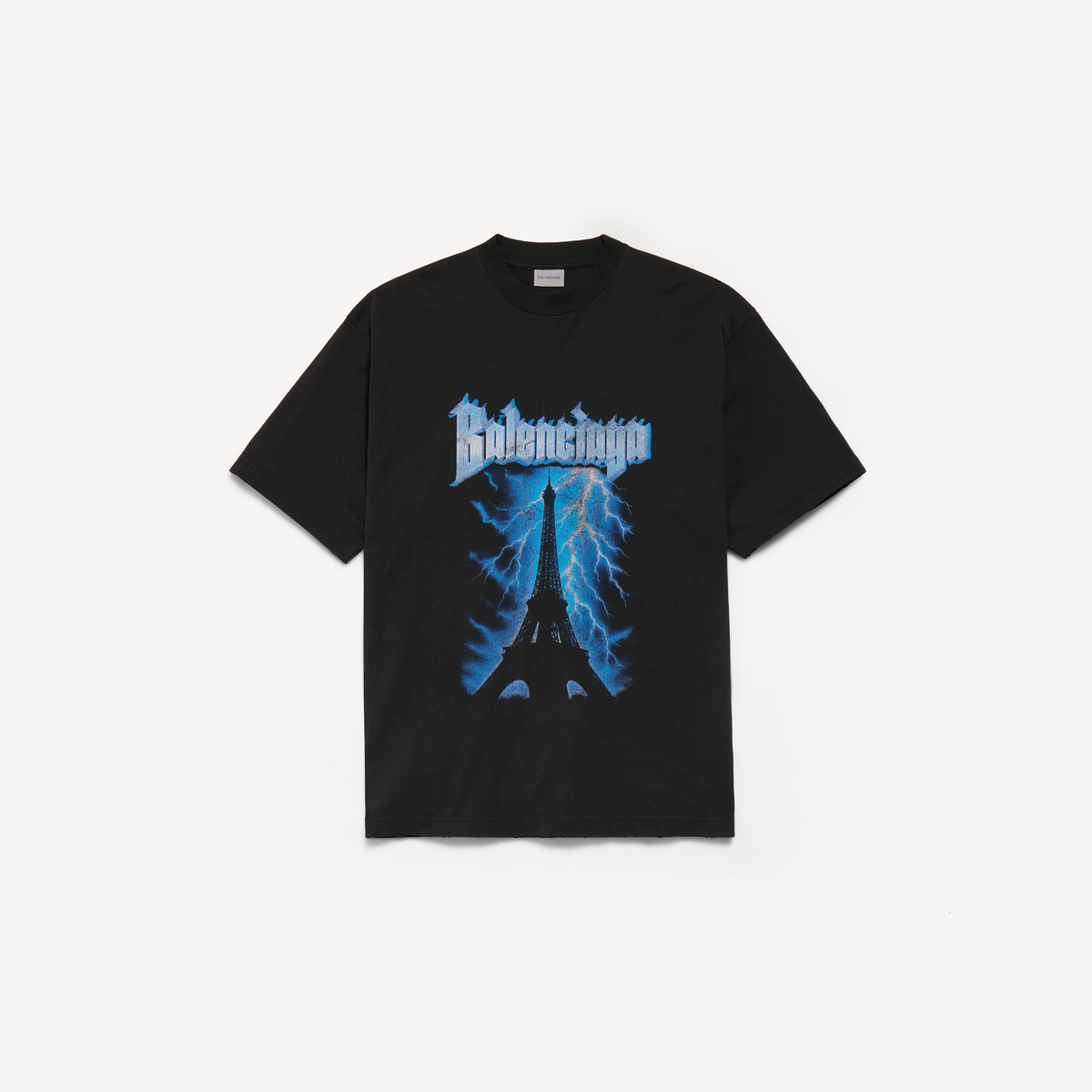 Balenciaga Paris Thunderstorm Oversized T-Shirt – Black
