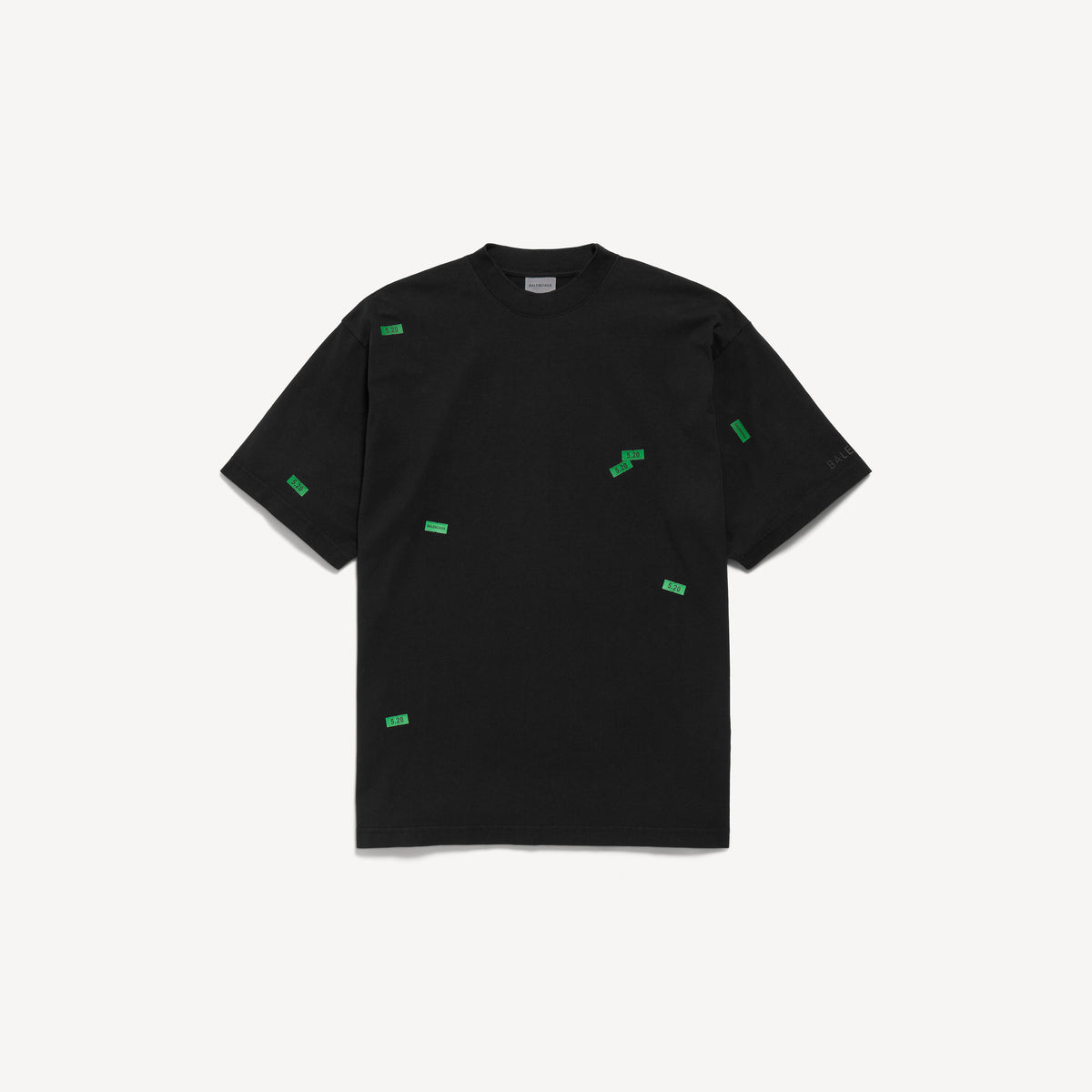 Balenciaga 520 Stickers Medium Fit T-Shirt — Black & Green