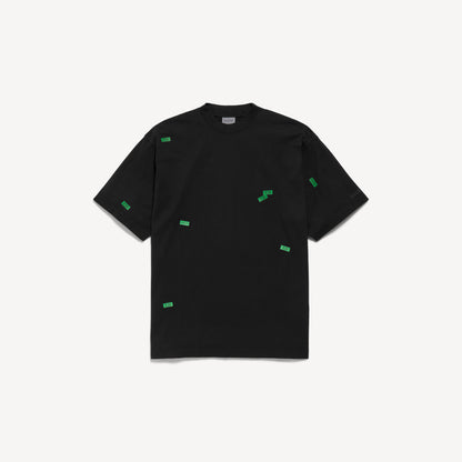 Balenciaga 520 Stickers Medium Fit T-Shirt — Black & Green