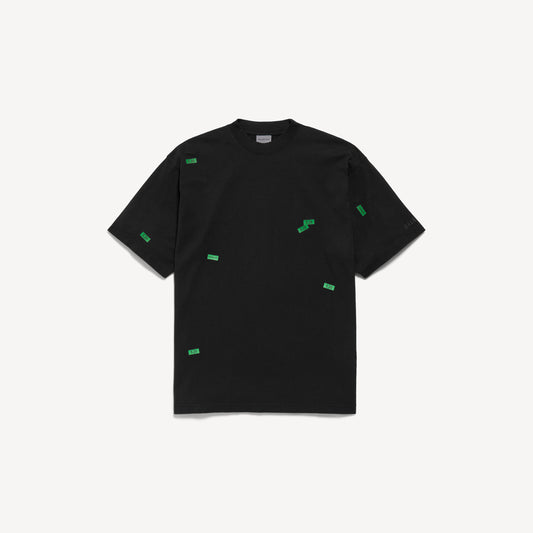 Balenciaga 520 Stickers Medium Fit T-Shirt — Black & Green