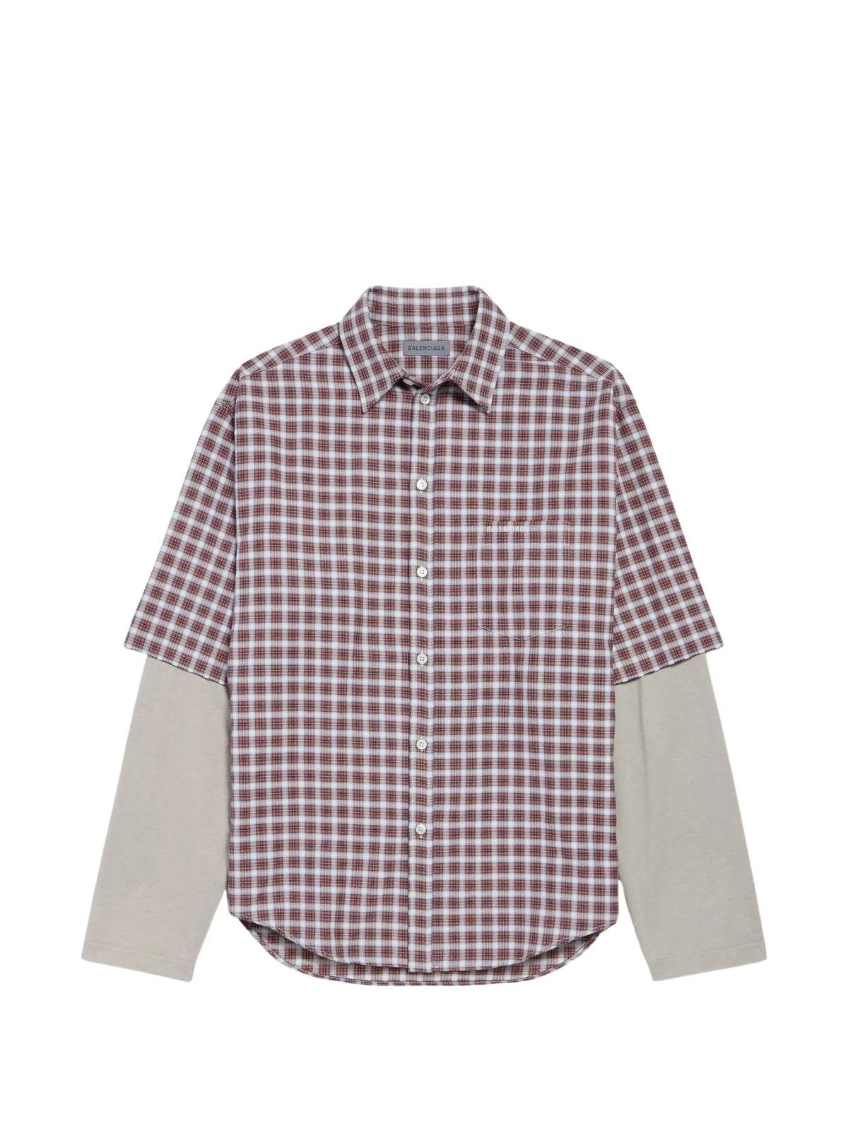 Balenciaga Layered Checked Cotton Shirt