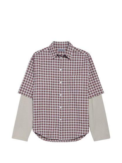 Balenciaga Layered Checked Cotton Shirt