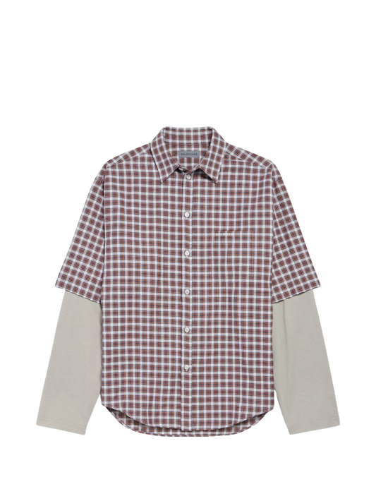 Balenciaga Layered Checked Cotton Shirt