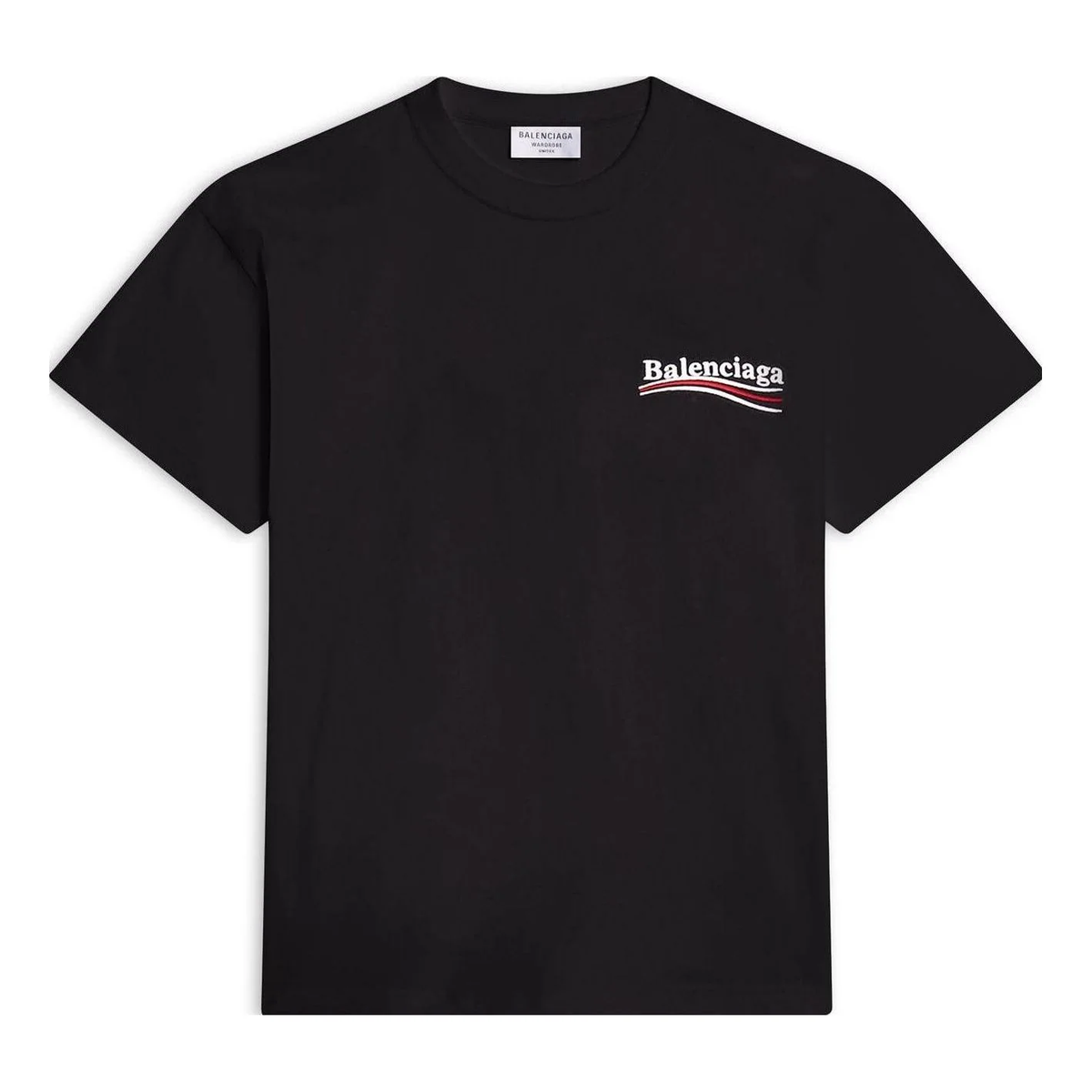 Balenciaga Political Campaign Logo Short Sleeve T-Shirt — Black