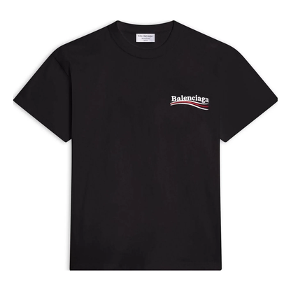 Balenciaga Political Campaign Logo Short Sleeve T-Shirt — Black