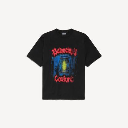 Balenciaga Salon de Couture Medium Fit T-Shirt – Black