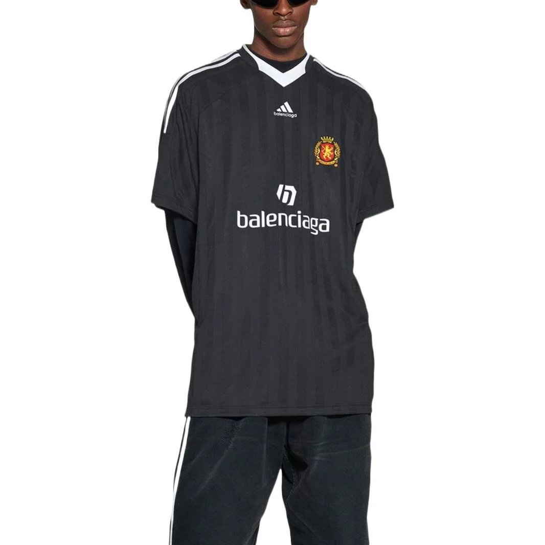 Balenciaga x Adidas Oversized Soccer Jersey T-Shirt – Black