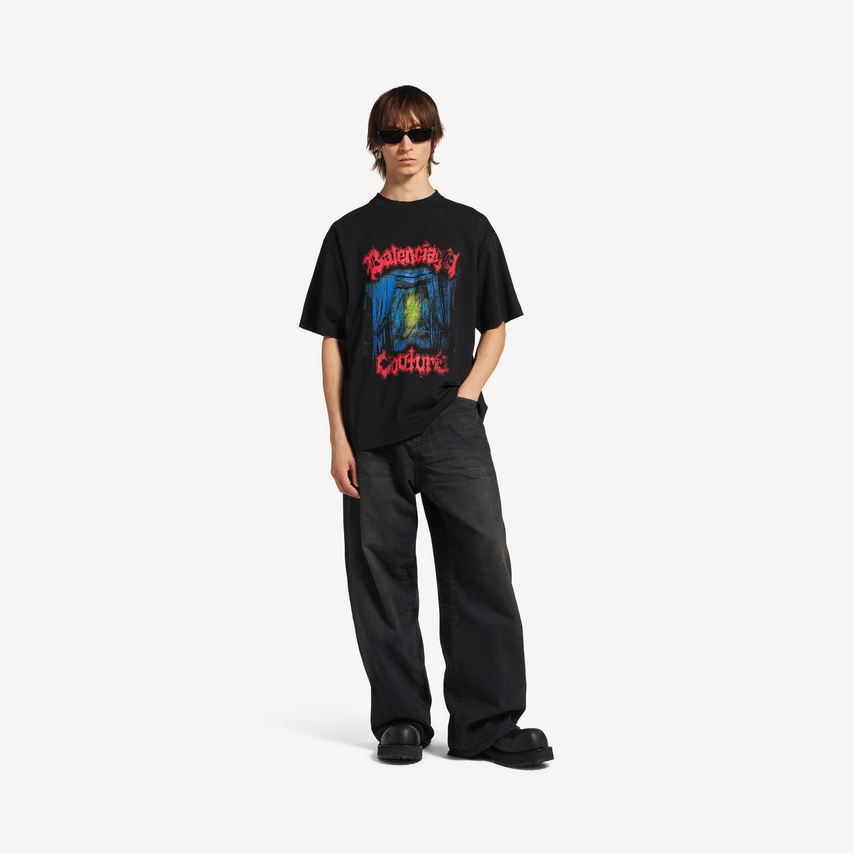 Balenciaga Salon de Couture Medium Fit T-Shirt – Black