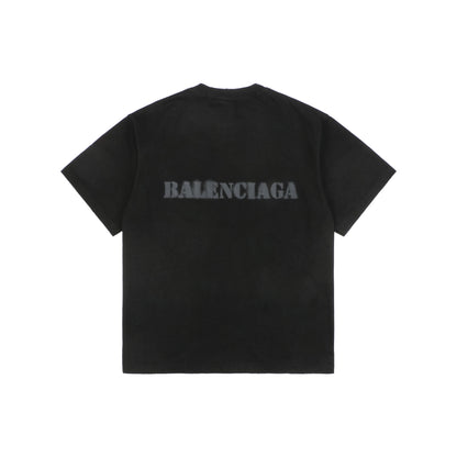 Balenciaga Letter Print Loose Fit Crewneck T-Shirt