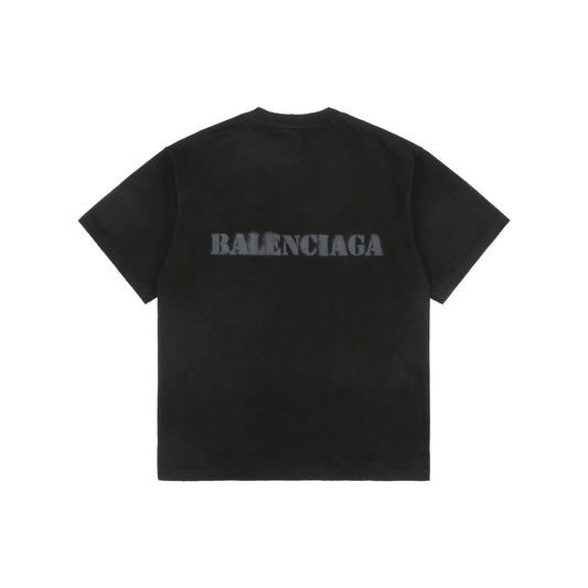 Balenciaga Letter Print Loose Fit Crewneck T-Shirt