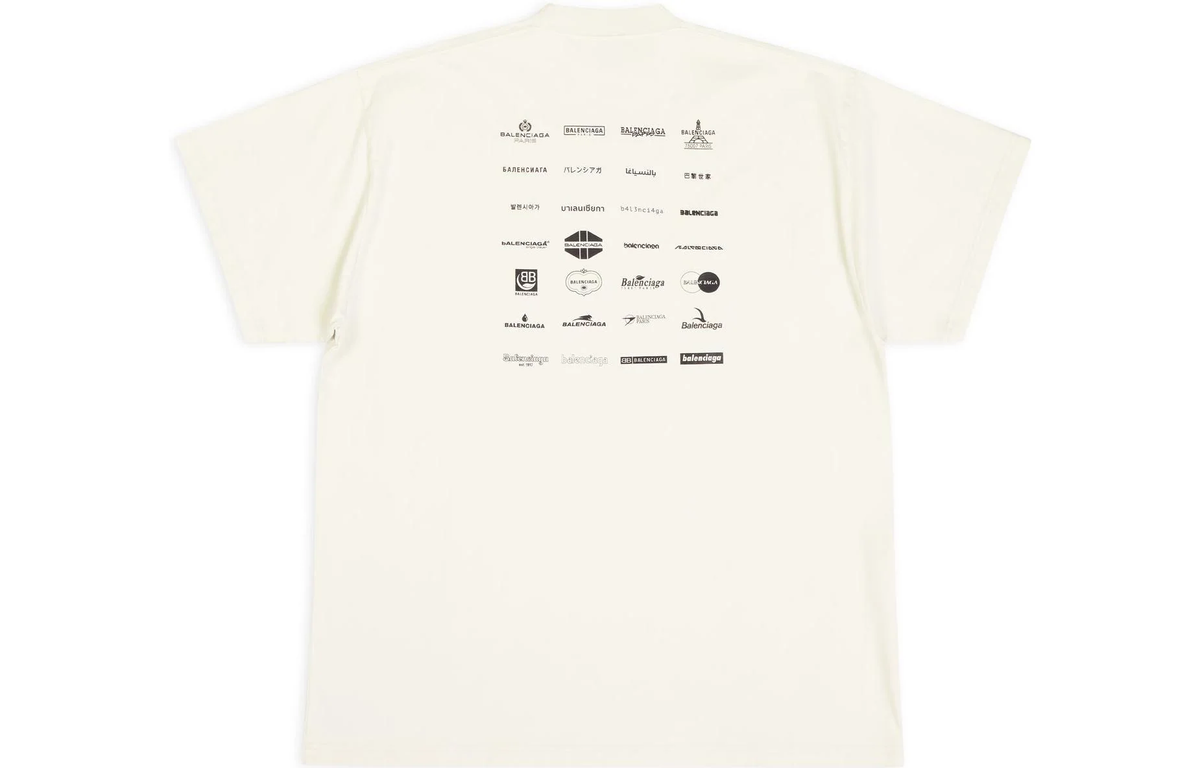 Balenciaga Archives Logos Oversized T-Shirt – Black / White