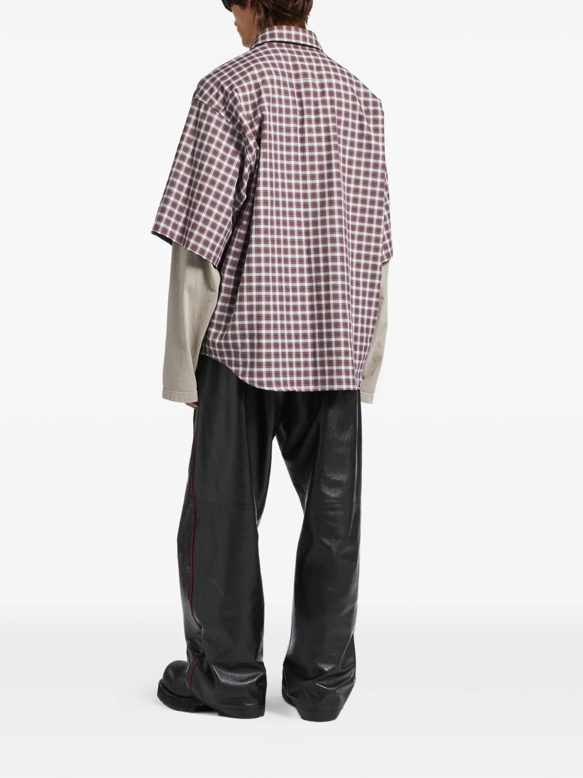Balenciaga Layered Checked Cotton Shirt