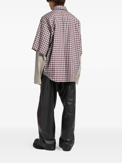 Balenciaga Layered Checked Cotton Shirt