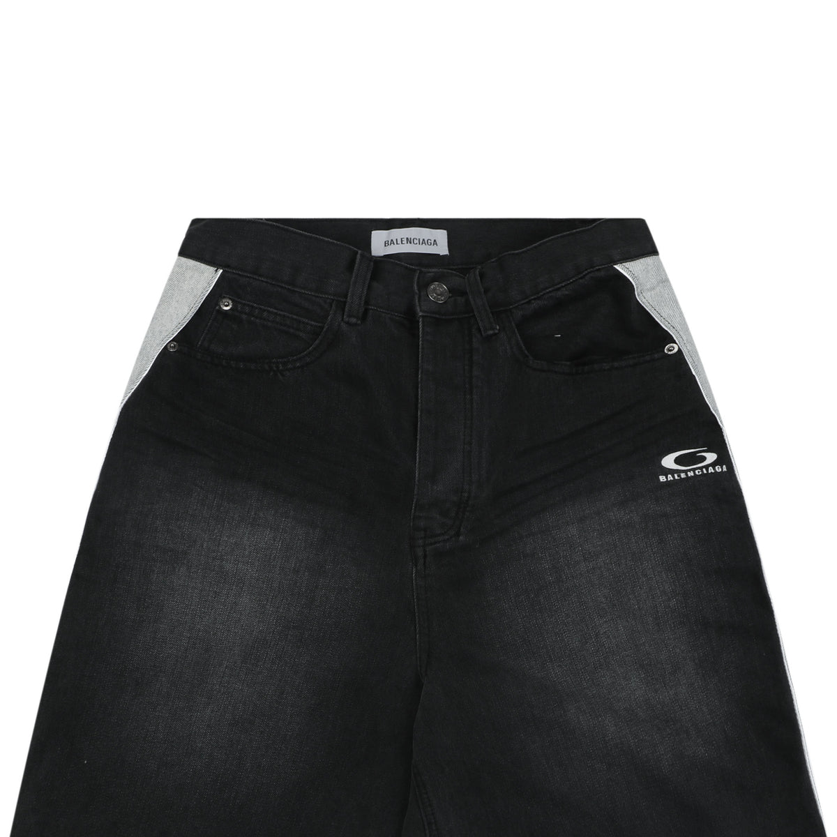 Balenciaga Piping Detail Denim Shorts
