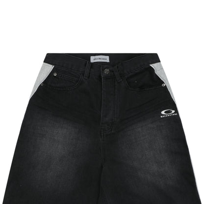 Balenciaga Piping Detail Denim Shorts