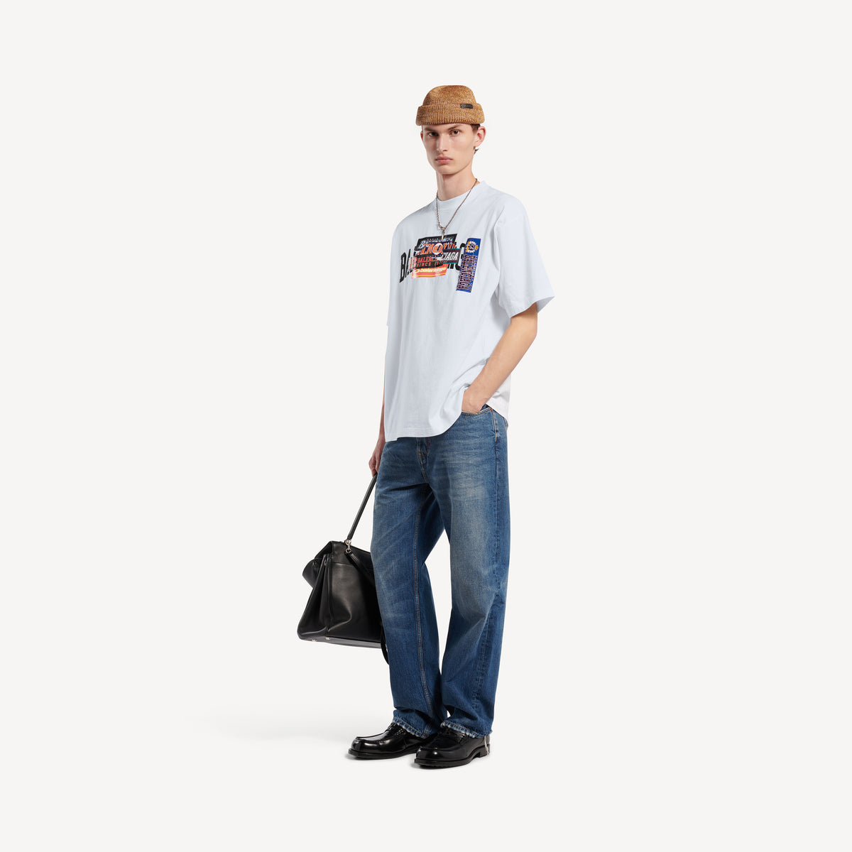 Balenciaga Bumper Stickers Medium Fit T-Shirt — Dry Jersey